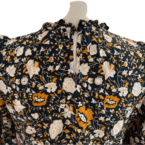 Target Universal Thread Floral High Neck Prairie Dress Women’s SZ S Blue Print - Picture 8 of 10